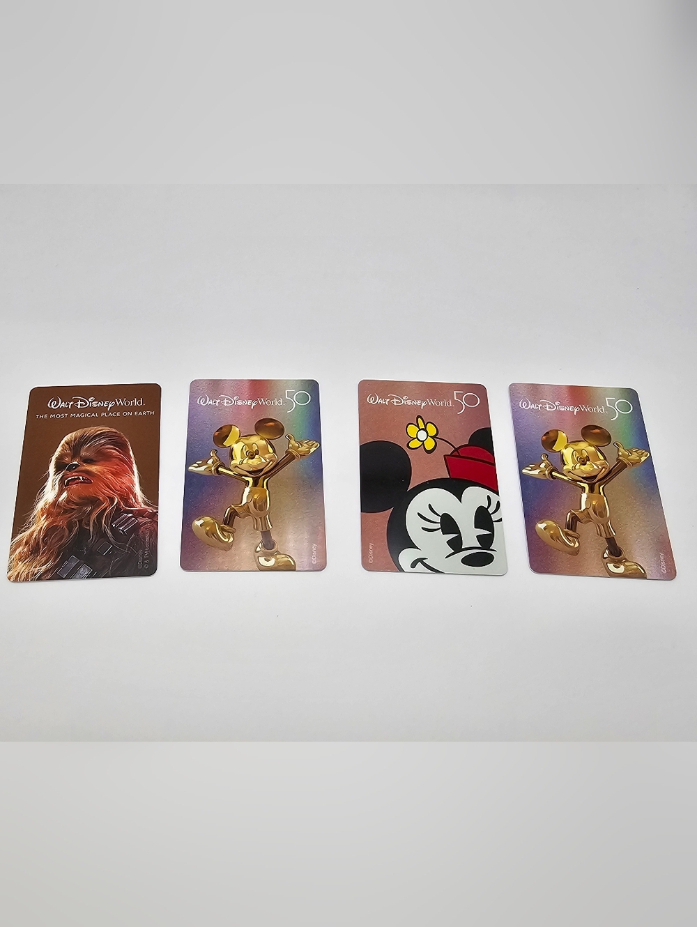 Lot Of 4 Disney 50th Aniversery Collectible Park Tickets Cards